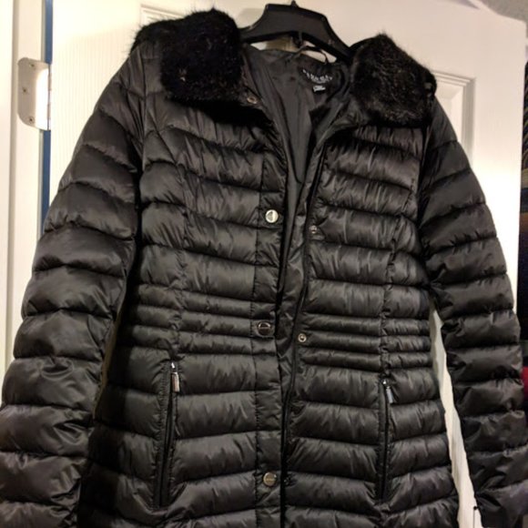 Shelli Segal Laundry Puffer Coat VEGAN Long NWT M - Picture 1 of 5